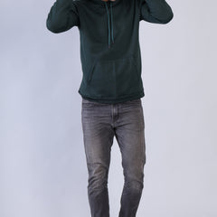 Men Bottle Green Hoodie for Winter | HD-414