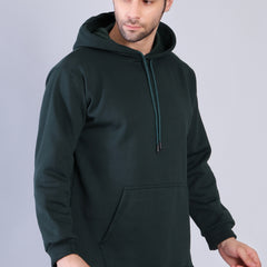 Men Bottle Green Hoodie for Winter | HD-414