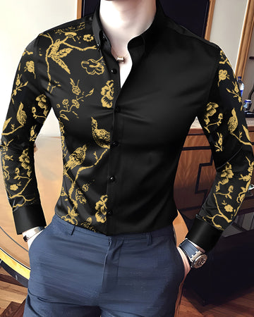 Premium Flower Pattern Party Wear Shirt