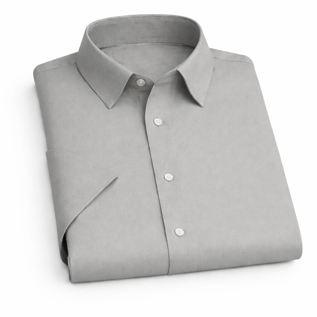 Plain Grey Shirt Half Sleeve Shirt (SKU-RS1-519)