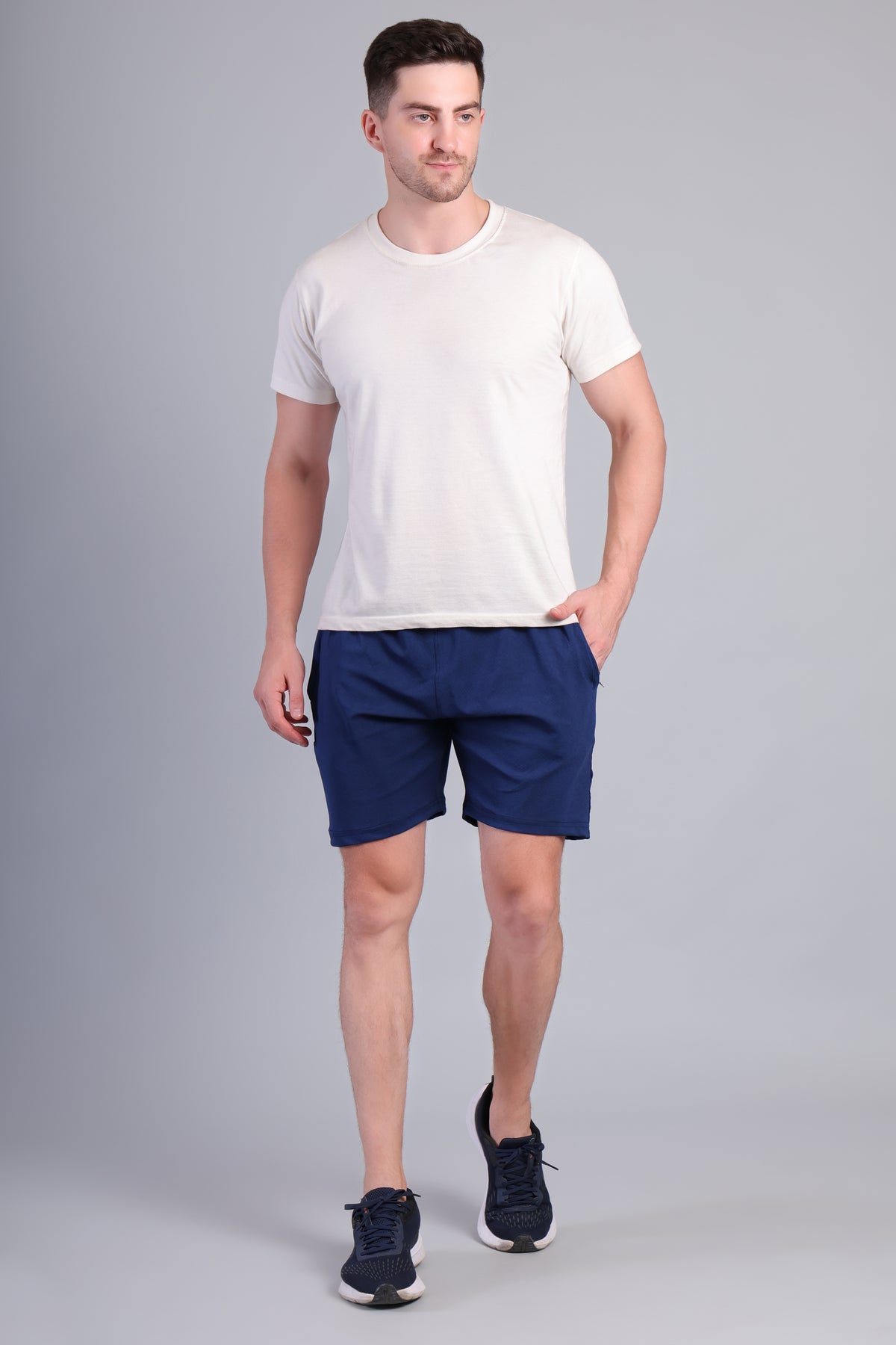 Navy Blue Cotton Short_NS-30