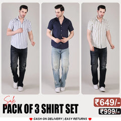Men's Stylish Half Sleeve Shirt Combo – (Pack of 3), UHSS-170, UHSS-168, UHSS-156