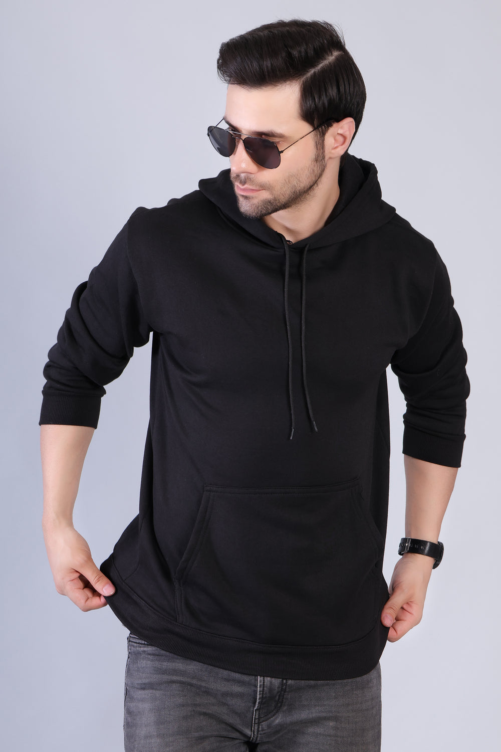 Men Black Hoodie for Winter | HD-412