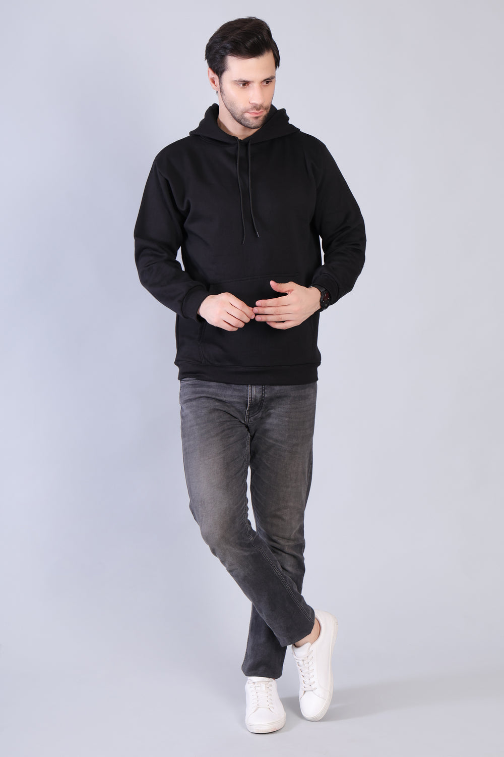 Men Black Hoodie for Winter | HD-412