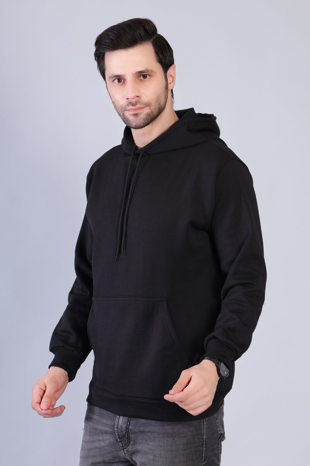 Men Black Hoodie for Winter | HD-412