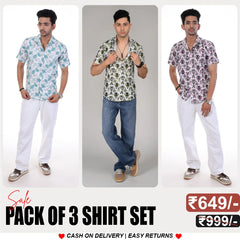 Men's Stylish Half Sleeve Shirt Combo – (Pack of 3), UHSS-135, UHSS-17, UHSS-18