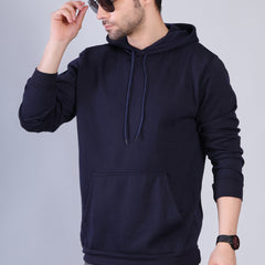 Men Dark Blue Hoodie for Winter | HD-411