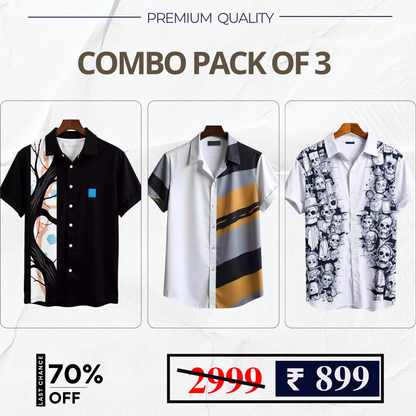 Casual Shirts Collection (Pack of 3)