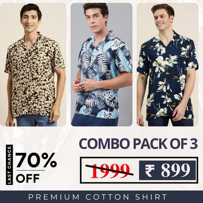 Premium Cotton Shirts Pack Of 3 | Full Sleeves