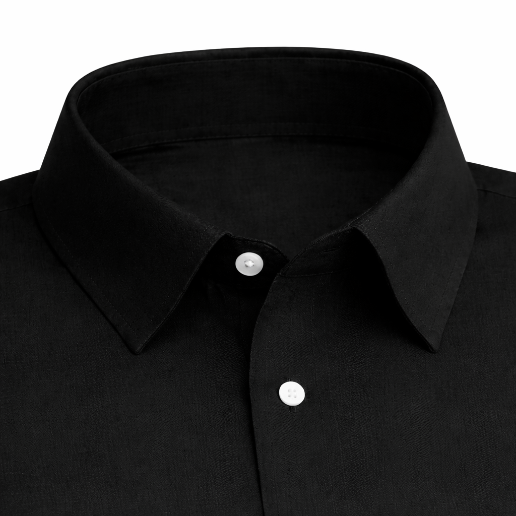 Plain Black Shirt Half Sleeve Shirt (SKU-517)