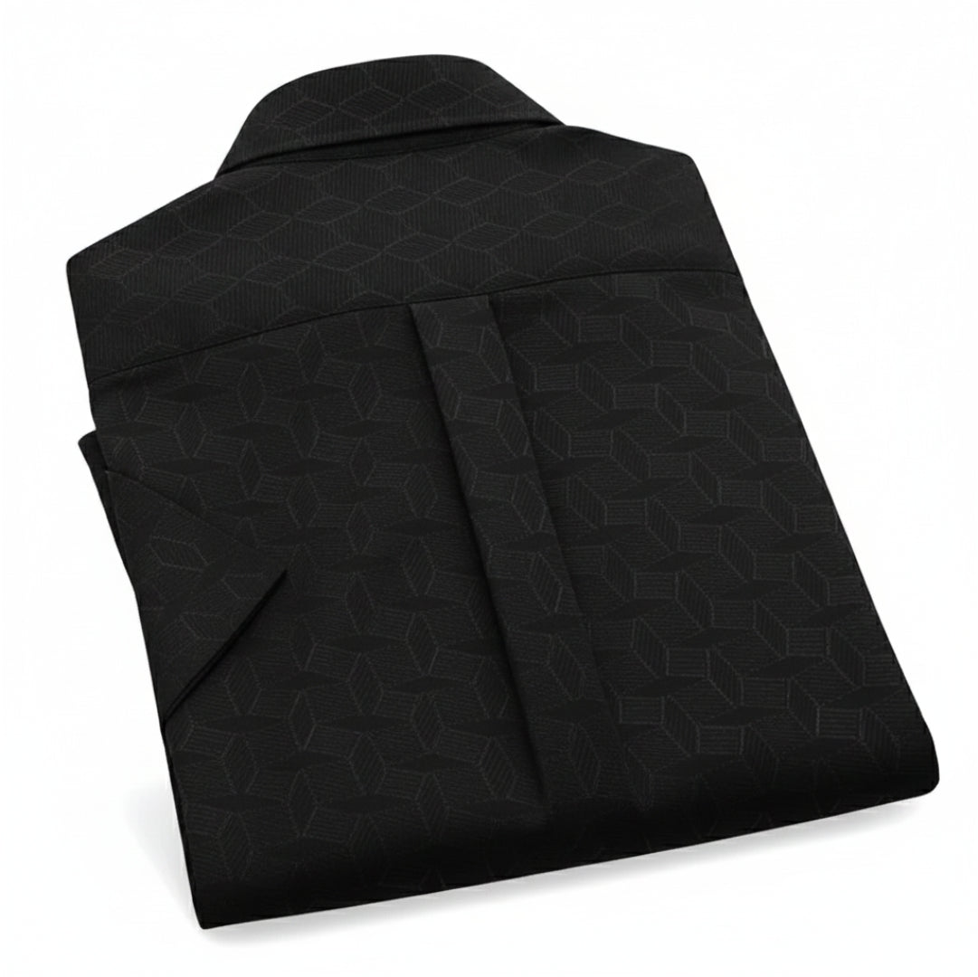 Men's Casual Half Sleeve Shirt- Black | SHS-153