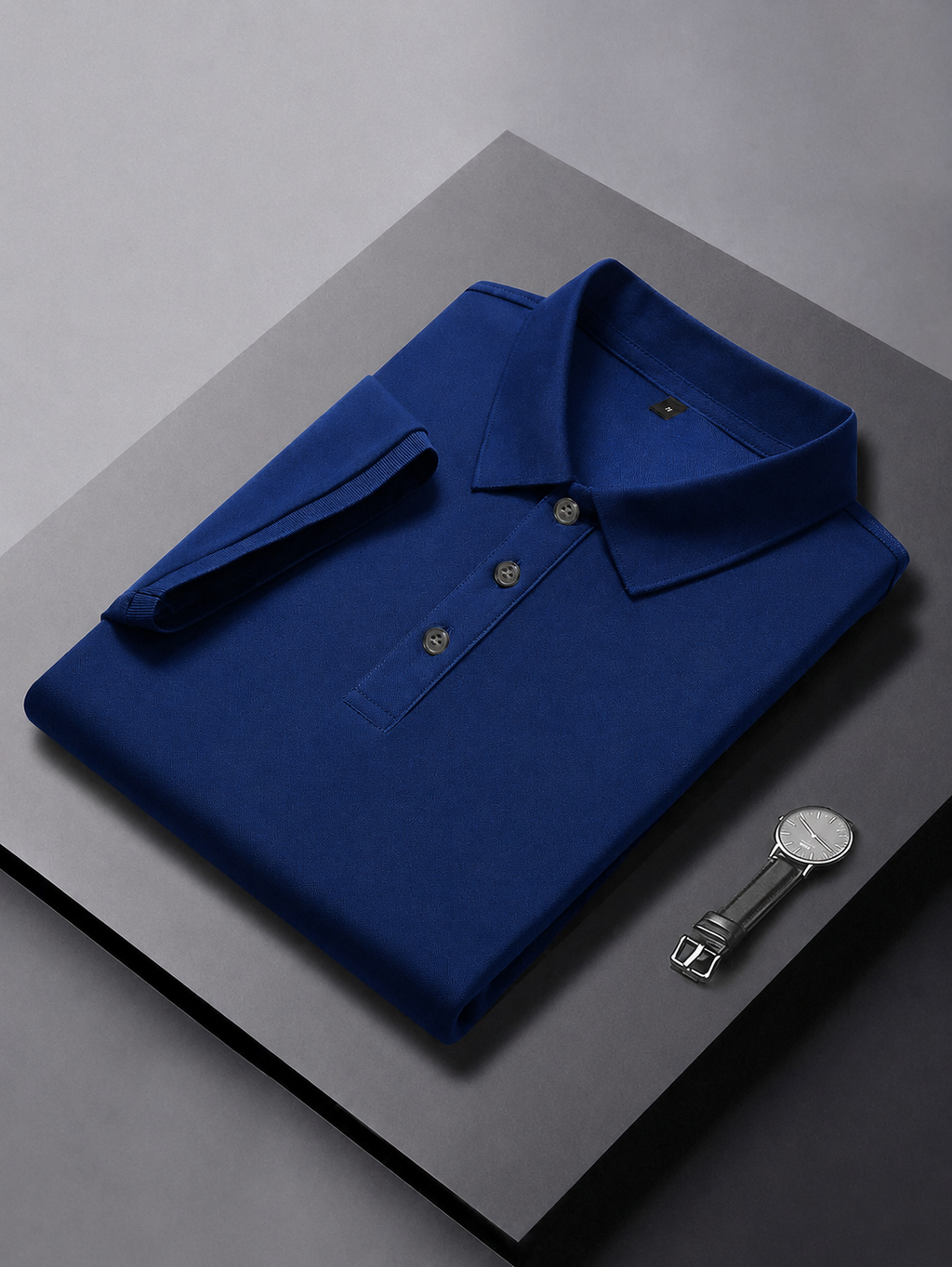 Blue Plain Polo T-Shirt