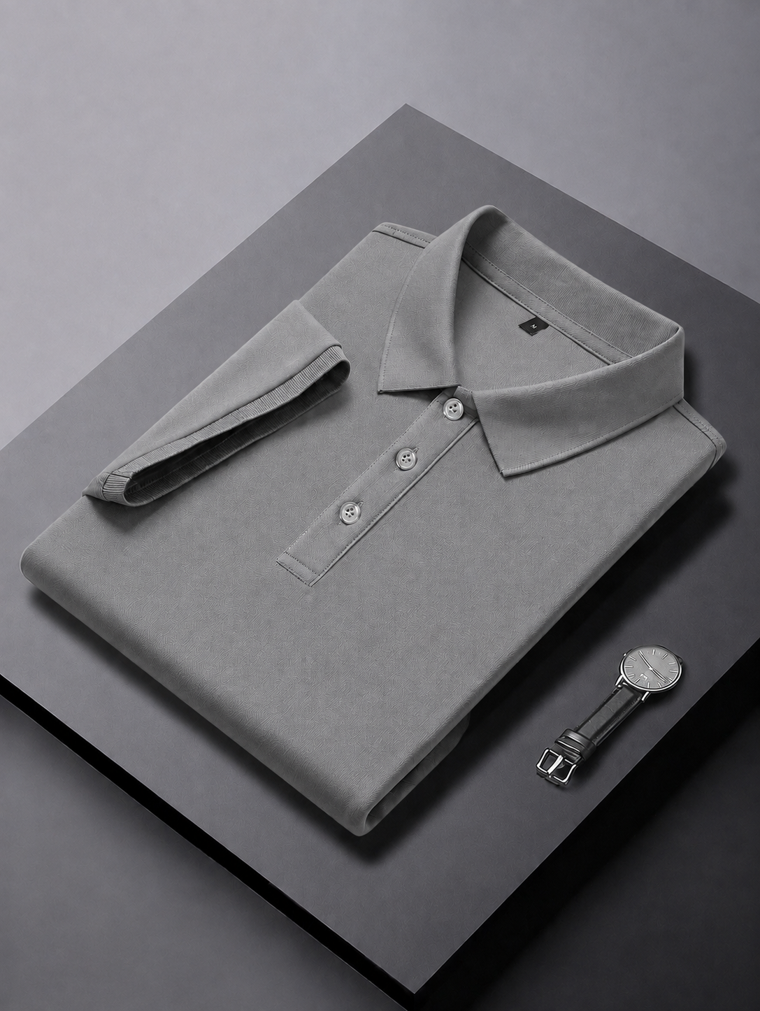 Grey Plain Polo T-Shirt