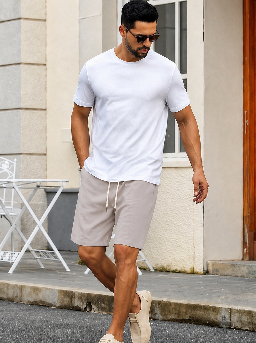 Light Grey Linen Short