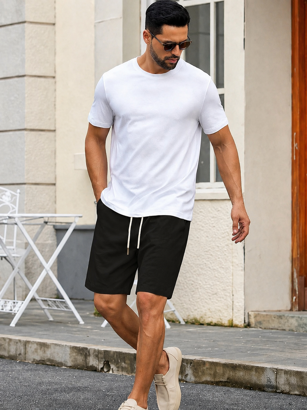 Black Linen Short