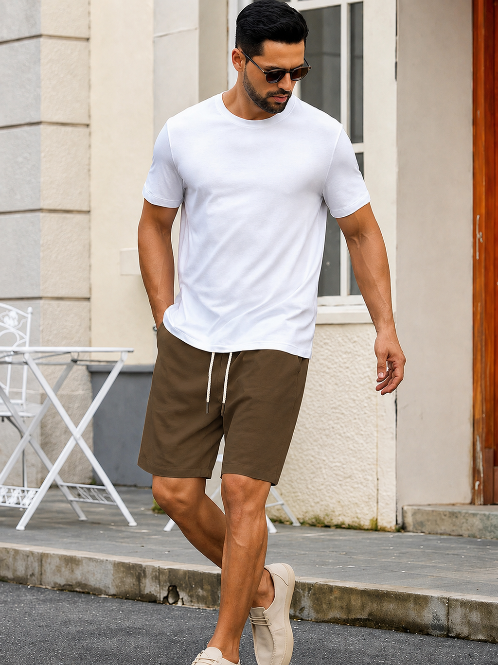 Coffee Linen Short