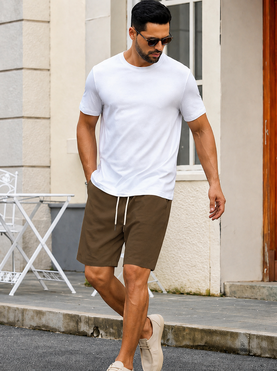 Coffee Linen Short