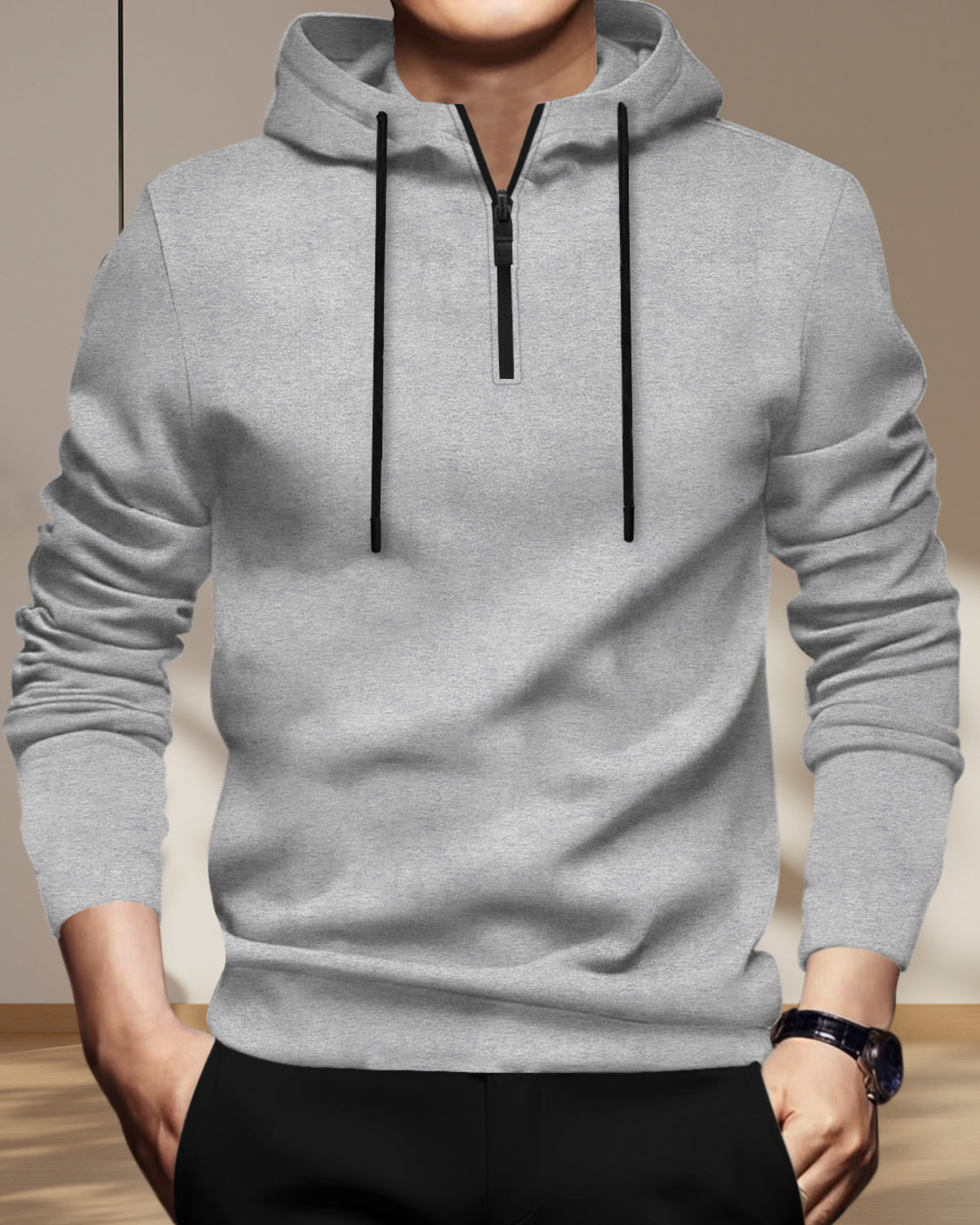 TrackSuit For Grey Hooded T-shirt Black Track Pant