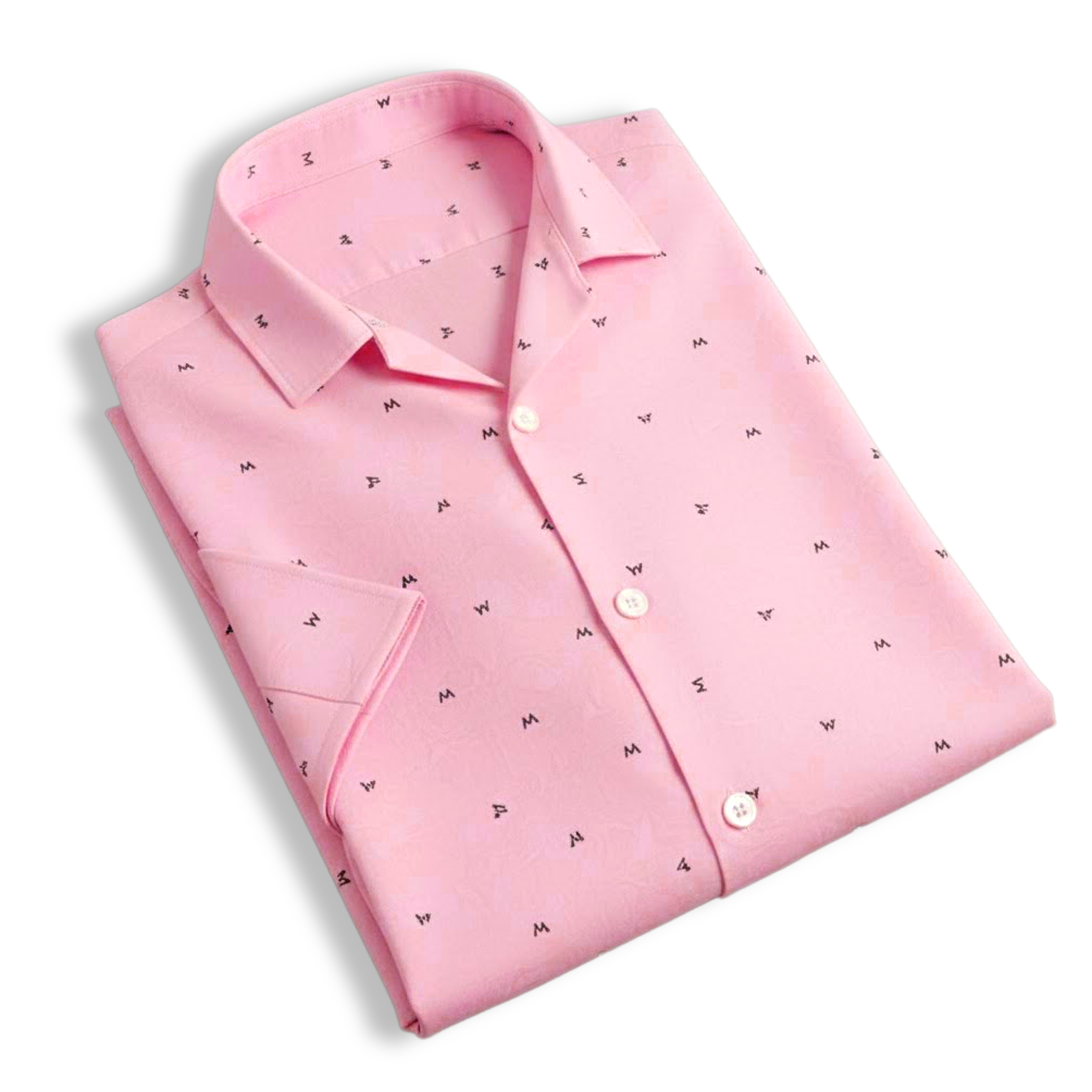 Men's Casual Half Sleeve Shirt - Pink | BHS-184