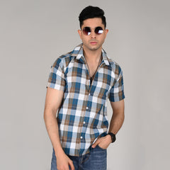 Classic Blue Check Shirt | Breathable & Durable Men’s Shirts for Everyday Wear | UHSS-16