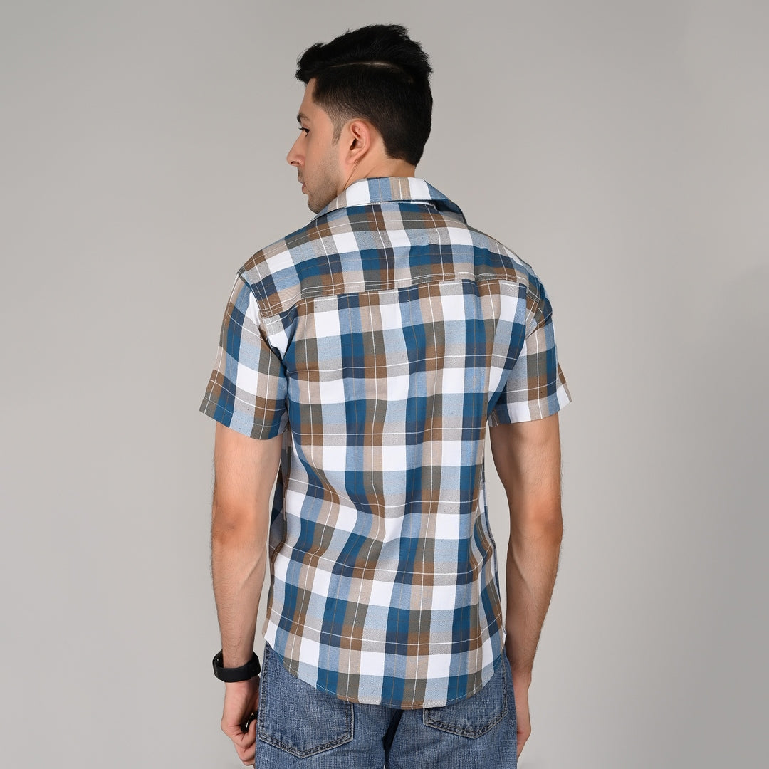 Classic Blue Check Shirt | Breathable & Durable Men’s Shirts for Everyday Wear | UHSS-16