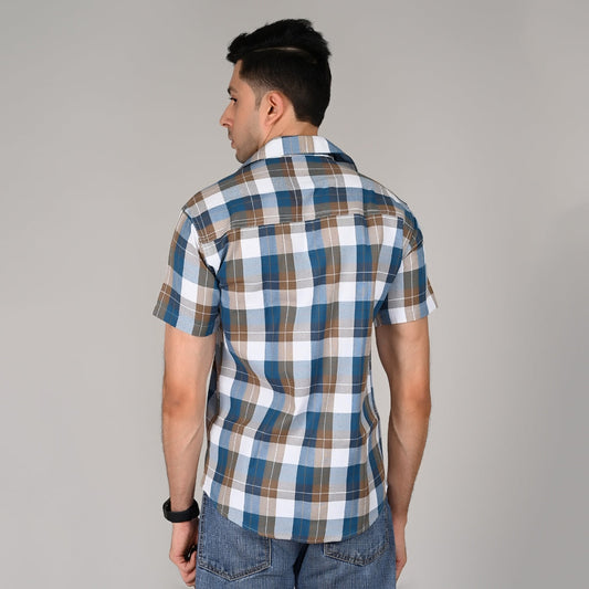 Classic Blue Check Shirt | Breathable & Durable Men’s Shirts for Everyday Wear | UHSS-16