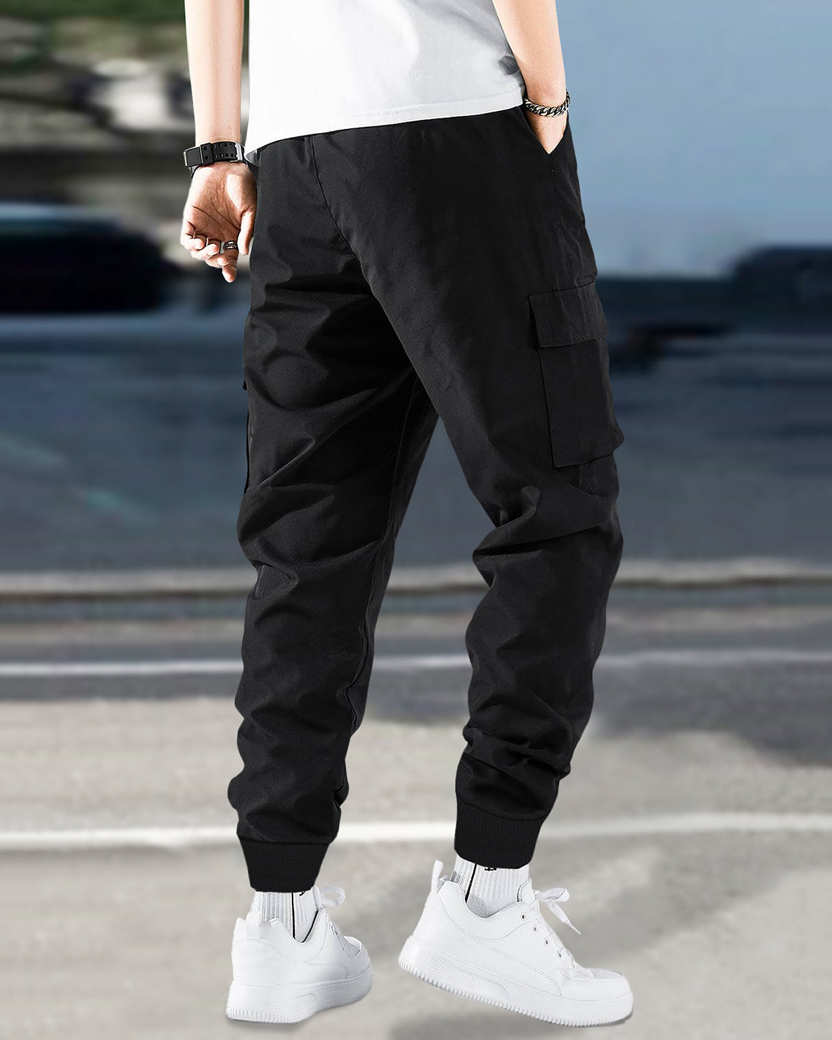 Cargo Jogger For GenZ Printed / Black