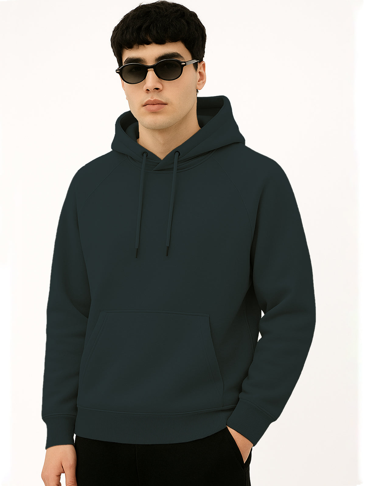 Men Bottle Green Hoodie for Winter | HD-414