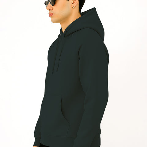 Men Bottle Green Hoodie for Winter | HD-414