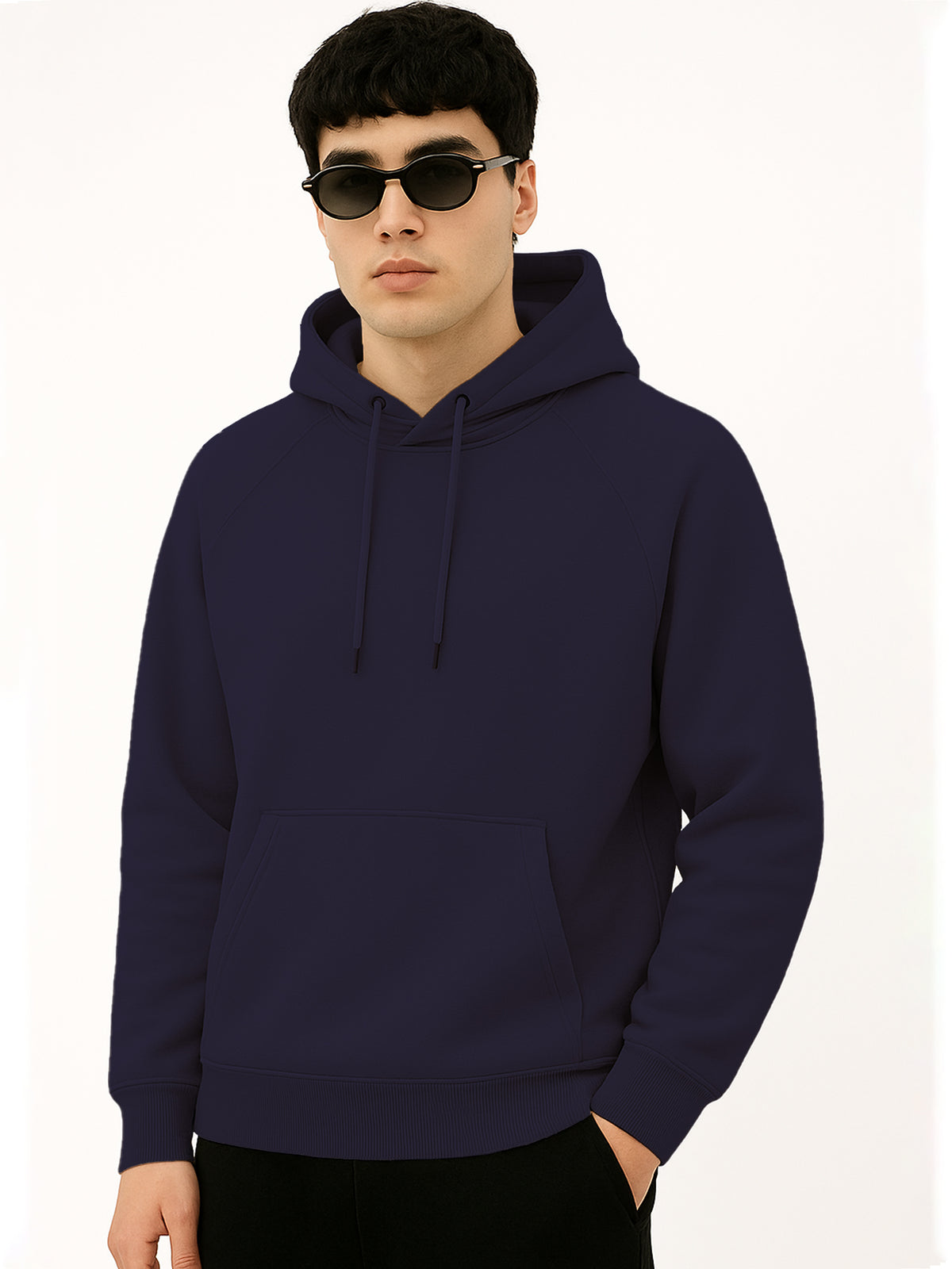 Men Dark Blue Hoodie for Winter | HD-411