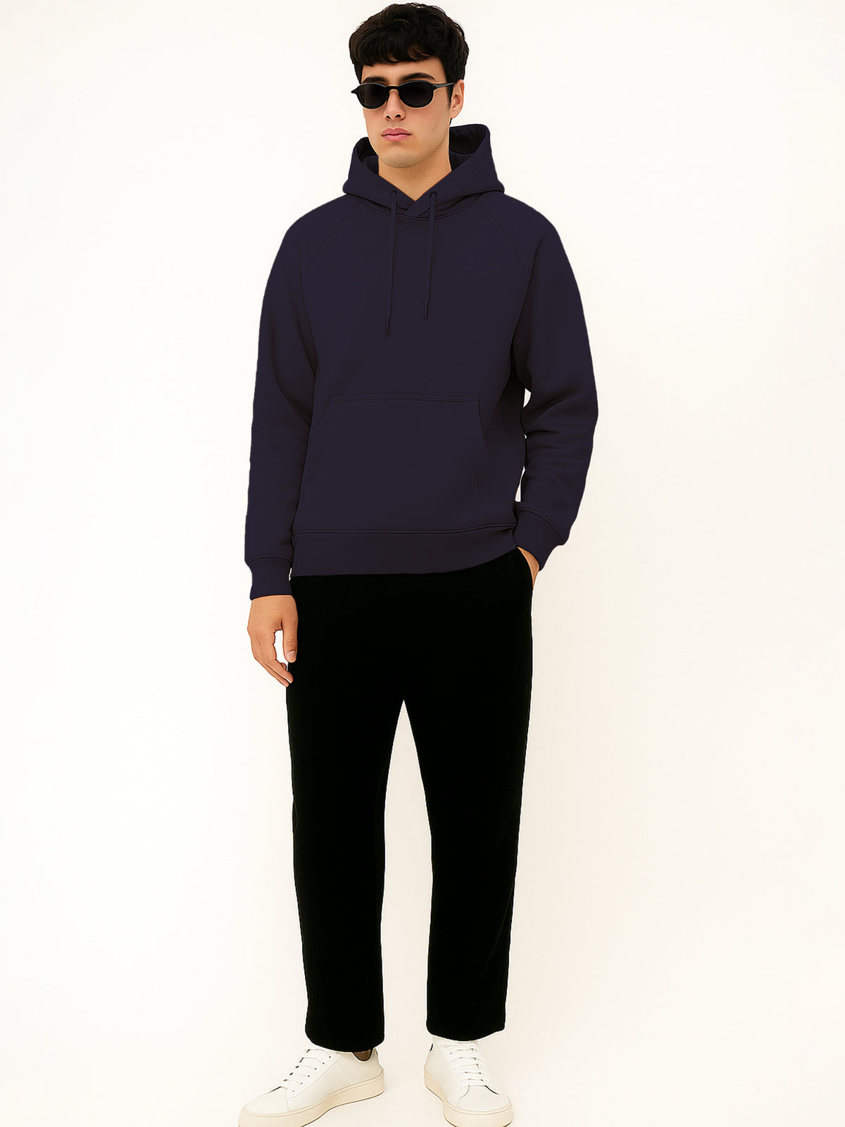 Men Dark Blue Hoodie for Winter | HD-411