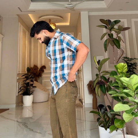 Classic Blue Check Shirt | Breathable & Durable Men’s Shirts for Everyday Wear | UHSS-16