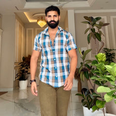 Classic Blue Check Shirt | Breathable & Durable Men’s Shirts for Everyday Wear | UHSS-16