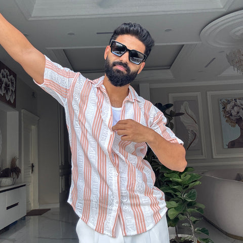 Men's Casual Half Sleeve Shirt - Striped | SHS-176