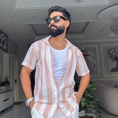 Men's Casual Half Sleeve Shirt - Striped | SHS-176