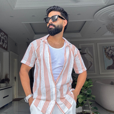 Men's Casual Half Sleeve Shirt - Striped | SHS-176