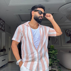 Men's Casual Half Sleeve Shirt - Striped | SHS-176