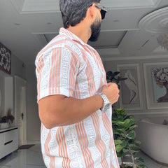 Men's Casual Half Sleeve Shirt - Striped | SHS-176