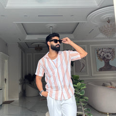 Men's Casual Half Sleeve Shirt - Striped | SHS-176