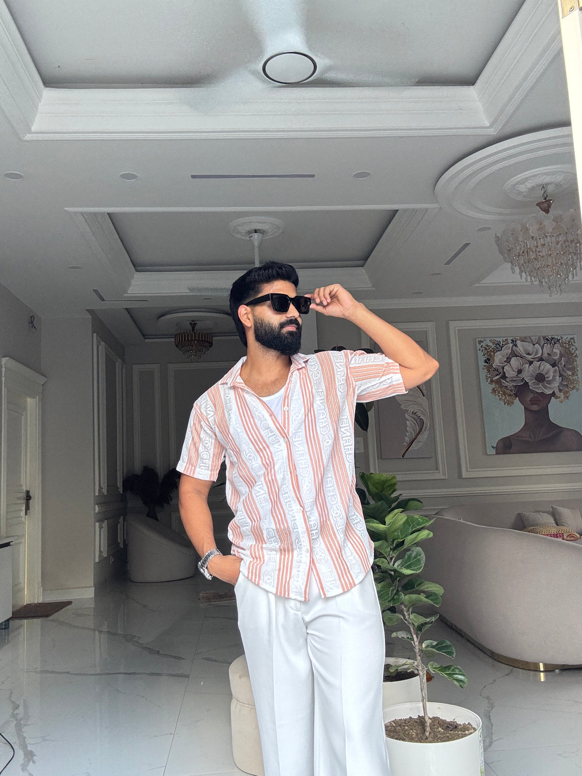 Men's Casual Half Sleeve Shirt - Striped | SHS-176