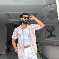 Men's Casual Half Sleeve Shirt - Striped | SHS-176