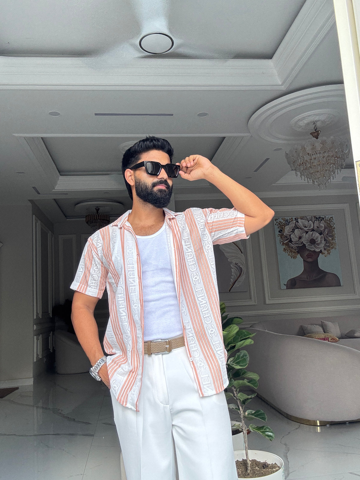 Men's Casual Half Sleeve Shirt - Striped | SHS-176