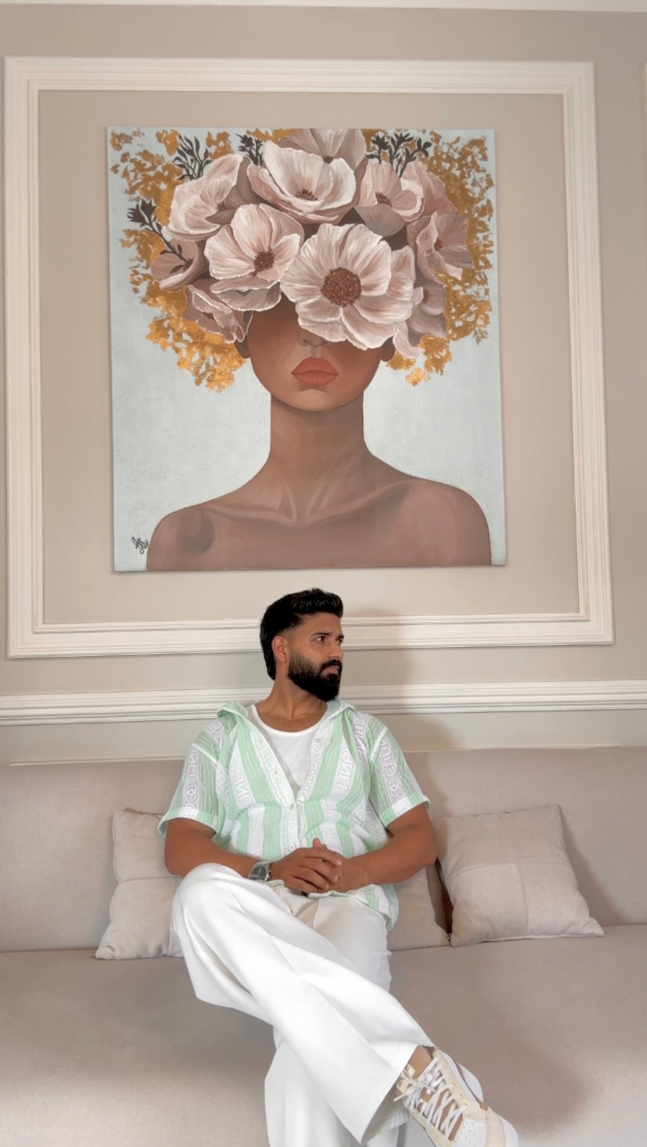 Men's Casual Half Sleeve Shirt - Green Striped | SHS-174