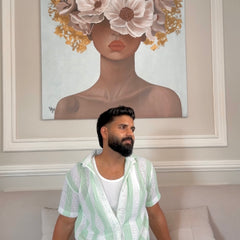 Men's Casual Half Sleeve Shirt - Green Striped | SHS-174