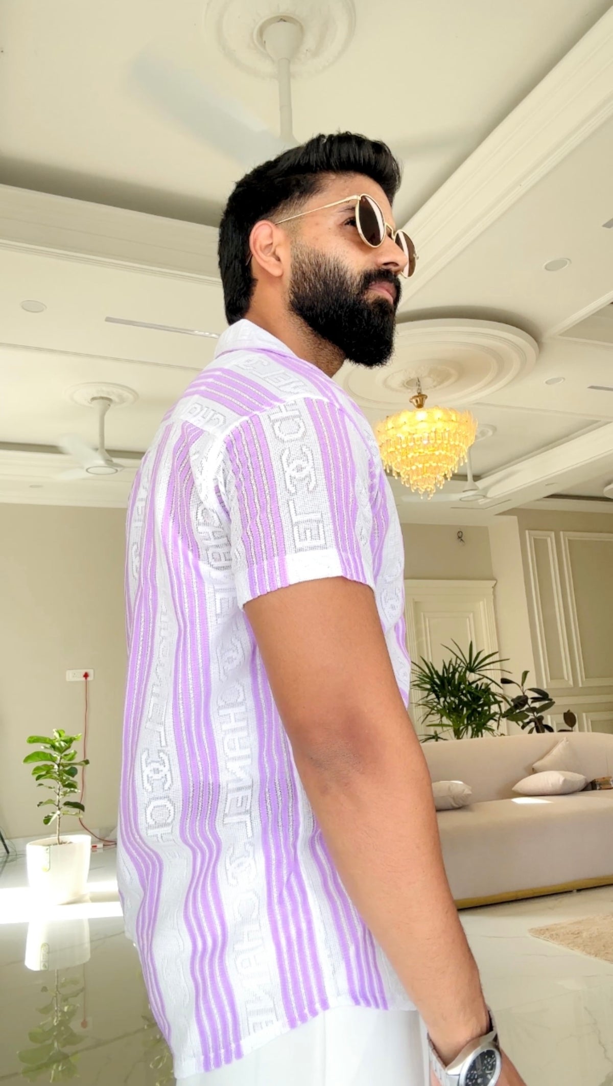 Men's Casual Half Sleeve Shirt - Striped Multicolor | SHS-179