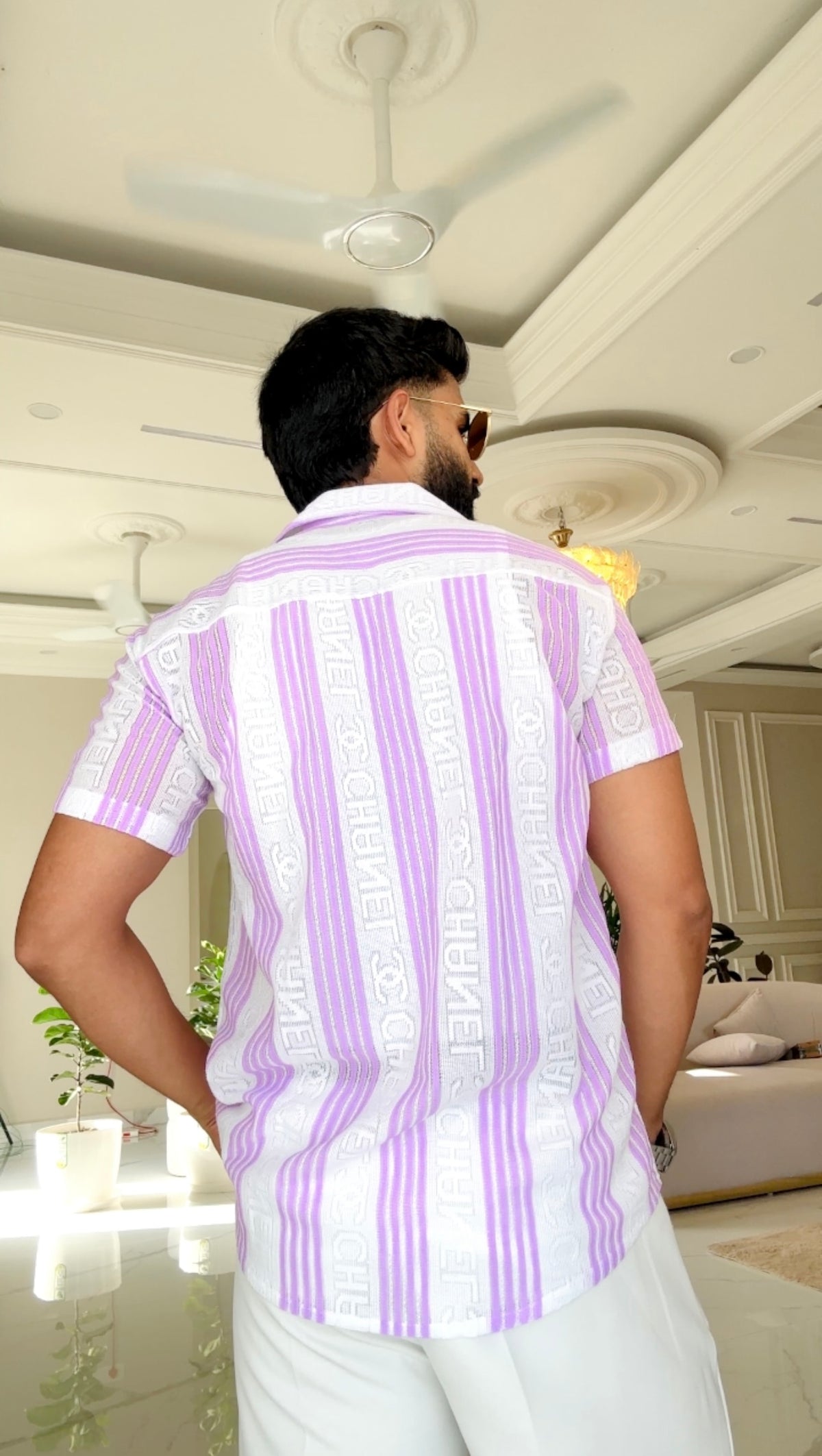 Men's Casual Half Sleeve Shirt - Striped Multicolor | SHS-179