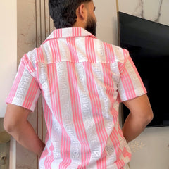 Men's Casual Half Sleeve Shirt - Striped Multicolor | SHS-178