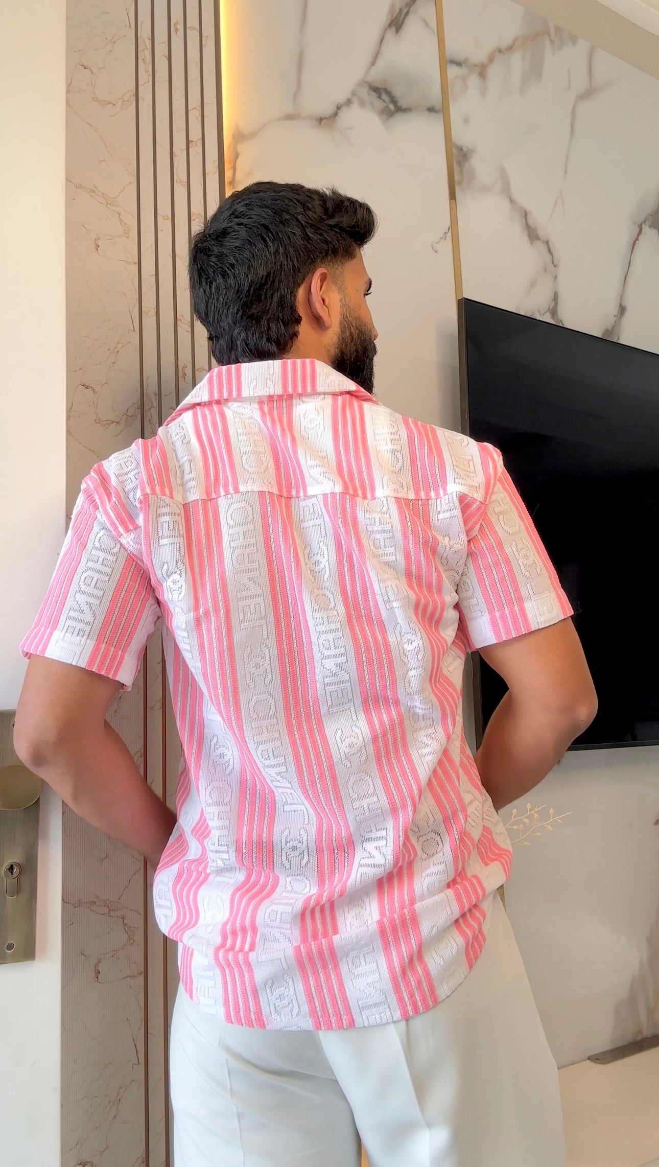 Men's Casual Half Sleeve Shirt - Striped Multicolor | SHS-178