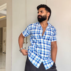 Men's Casual Half Sleeve Shirt - Check |UHSS-158