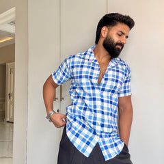 Men's Casual Half Sleeve Shirt - Check |UHSS-158